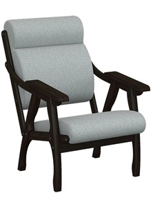 Кресло в гостиную Вега 10 ткань серый, каркас венге в Астрахани