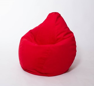 Кресло-мешок Груша малое, велюр однотон, красное в Астрахани
