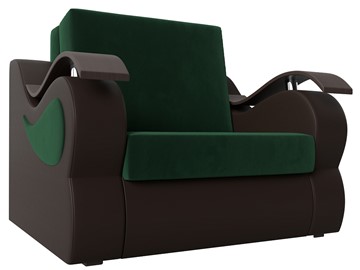 Кресло раскладное Меркурий (60), Зеленый\Коричневый (Велюр\Экокожа) в Астрахани
