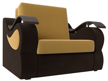 Кресло раскладное Меркурий (60), Желтый\коричневый (Микровельвет\Экокожа) в Астрахани