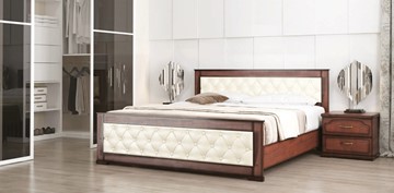 Спальная кровать СВ-Стиль Стиль 2, 160х200, кожзам, с основанием в Астрахани