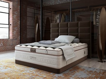 Спальная кровать Chocolate Compact/Basement 180х200, Микровелюр (Manhattan Лесной каштан) в Астрахани