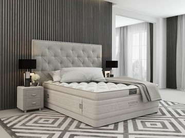 Кровать 2-спальная Classic Compact/Basement 180х200, Флок (Велсофт Серый) в Астрахани