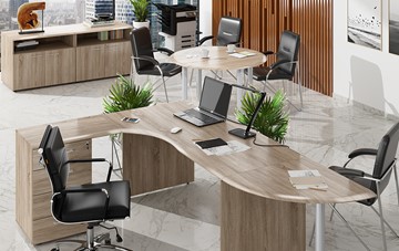 Комплект офисной мебели Wave 2, рабочий стол и конференц-стол в Астрахани