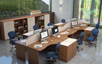 Офисный комплект мебели IMAGO - рабочее место, шкафы для документов в Астрахани
