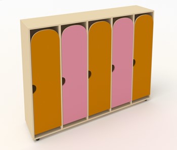 Детский шкаф ШГ5У Беж+Оранжевый+Розовый в Астрахани