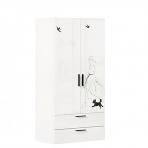 Шкаф 2х-дверный комбинированный Джоли ЛД 535.040, Серый шелк в Астрахани