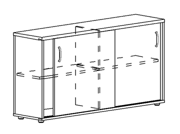 Шкаф-купе низкий Albero, для 2-х столов 60 (124,4х36,4х75,6) в Астрахани