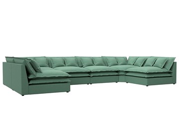 П-образный диван Лига-040, Амур зеленый (рогожка) в Астрахани