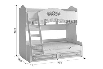 Двухъярусная детская кровать Алиса (1974х1404х1765) в Астрахани - предосмотр 4