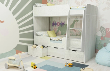 Двухэтажная детская кровать Малыш двойняшка 70х160, корпус Винтерберг, фасад Фейритейл в Астрахани