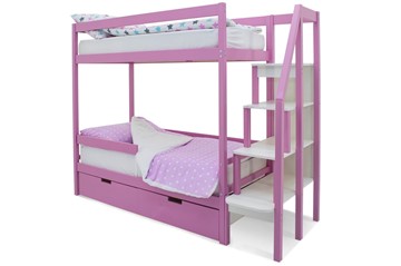 Двухэтажная детская кровать Svogen розовый в Астрахани