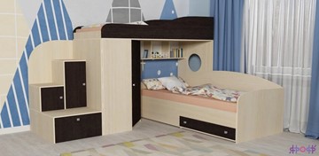 Детская кровать-шкаф Кадет-2, корпус Дуб, фасад Венге в Астрахани
