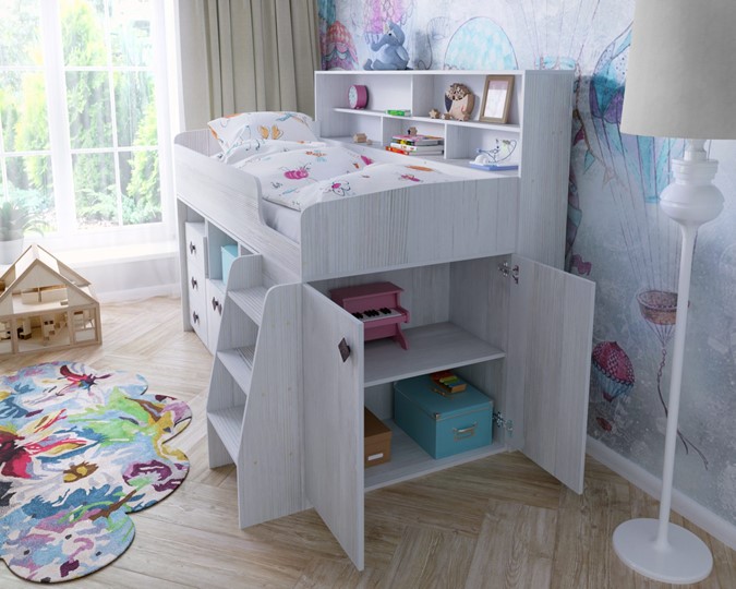 Кровать-чердак в детскую Малыш-5, цвет Винтерберг в Астрахани - изображение 6