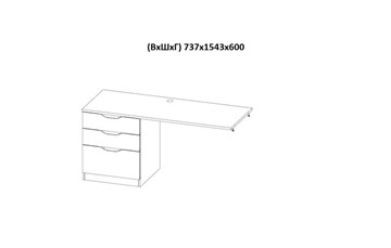 Кровать 2-х ярусная с письменным столом и шкафом POLINI Kids Simple Белый / Бетон в Астрахани - предосмотр 9