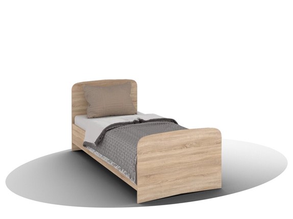 Односпальная кровать ВЕГА Кровать Кр-08 900 с плоским основанием (Сонома) в Астрахани - изображение