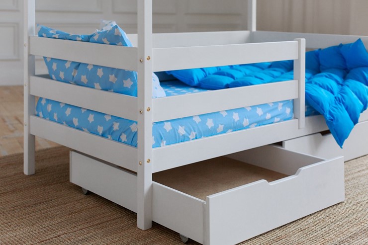 Детская кровать Домик с ящиками, цвет белый в Астрахани - изображение 3