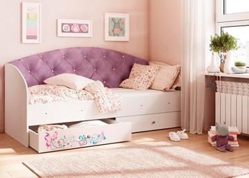 Детская кровать Эльза без бортика, Фиолетовый (латы) в Астрахани
