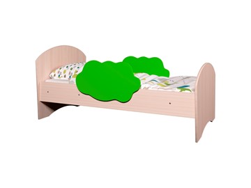 Детская кровать с бортиками Тучка, корпус Дуб млечный, фасад Лайм в Астрахани