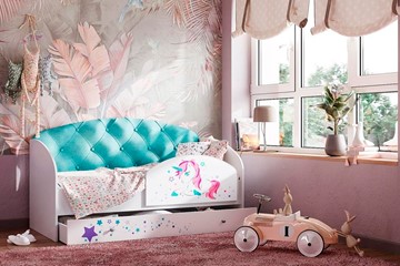 Детская кровать с бортиками Звездочка с бортиком, Бирюза в Астрахани