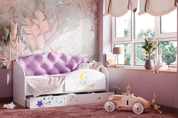 Детская кровать Звездочка с бортиком, Фиолетовый в Астрахани