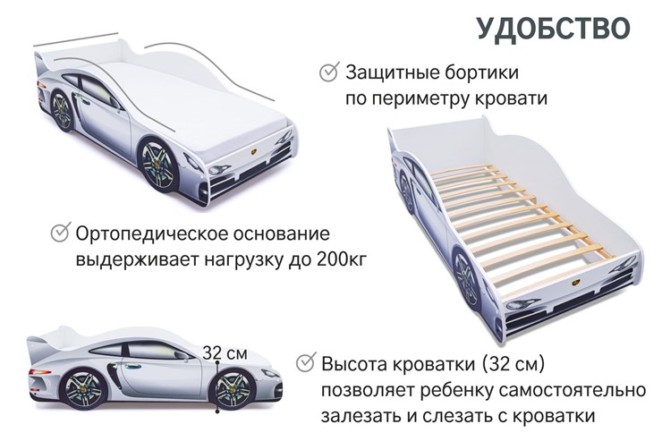 Кровать-машина в детскую Porsche в Астрахани - изображение 6