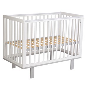 Кровать для новорожденных серия 3400 POLINI Kids Simple 340 Белый / Серый в Астрахани