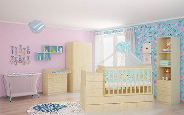 Детская кровать с комодом POLINI Kids Simple 1100 Натуральный в Астрахани - предосмотр 3