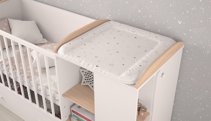 Детская кровать с комодом POLINI Kids Ameli 800 Белый / Дуб пастельный, серия AMELI в Астрахани - изображение 4