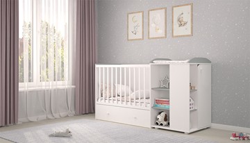 Детская кровать с комодом POLINI Kids Ameli 800 Белый / Серый, серия AMELI в Астрахани - предосмотр 2