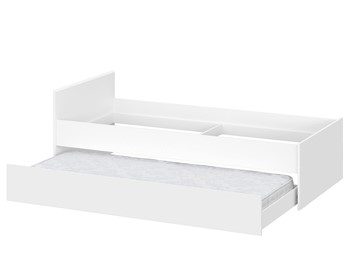 Выкатная кровать в детскую Токио, белый текстурный (одинарная (0,9х2,0) + выкатная) в Астрахани - предосмотр