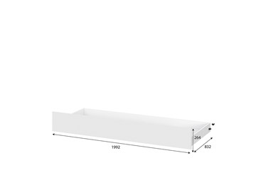 Выкатная кровать в детскую Токио, белый текстурный (одинарная (0,9х2,0) + выкатная) в Астрахани - предосмотр 4