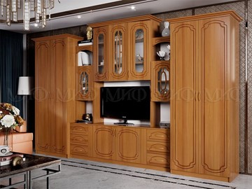 Гостиный гарнитур Альберт со шкафами, глянцевый в Астрахани