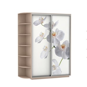 Шкаф Экспресс 1900x600x2200, со стеллажом, Орхидея белая/дуб молочный в Астрахани