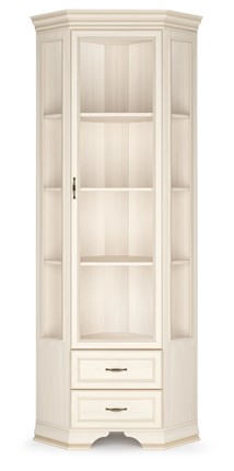 Угловой шкаф-витрина Сиена, Бодега белый / патина золото в Астрахани - изображение