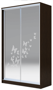 Шкаф 2-х дверный 2300х1682х420 два зеркала, "Бабочки" ХИТ 23-4-17-66-05 Венге Аруба в Астрахани