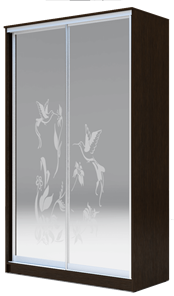 Шкаф 2-х створчатый 2200х1200х620 два зеркала, "Колибри" ХИТ 22-12-66-03 Венге Аруба в Астрахани