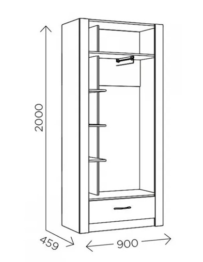 Шкаф гардеробный Ева 5 М1 дуб ирландский/белый матовый в Астрахани - изображение 2