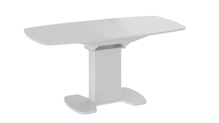 Обеденный раздвижной стол Портофино (СМ(ТД)-105.02.11(1)), цвет Белый глянец/Стекло белое в Астрахани - изображение 1