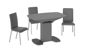 Обеденный раздвижной стол Портофино (СМ(ТД)-105.01.11(1)), цвет Серое/Стекло серое матовое LUX в Астрахани - предосмотр 2