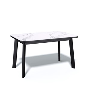 Кухонный стол раздвижной AA1200 (черный/керамика мрамор белый) в Астрахани