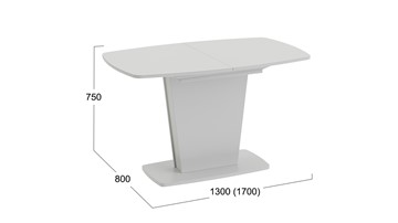 Раздвижной стол Честер тип 2, цвет Белый/Стекло белый глянец в Астрахани - предосмотр 3