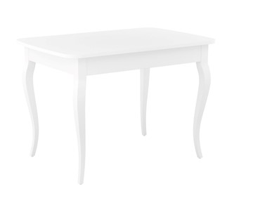 Кухонный стол раскладной Dikline M110 Белый/стекло белое сатин/ножки MC белые в Астрахани