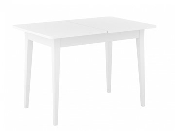 Обеденный раздвижной стол Dikline M110 Белый/стекло белое сатин/ножки MM белые в Астрахани