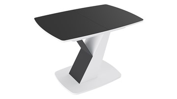 Кухонный стол раскладной Гарда тип 1, цвет Белый/Стекло матовое черный графит в Астрахани