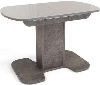 Кухонный стол раздвижной Киото-1 (ноги серый камень, серебро/серый камень) в Астрахани