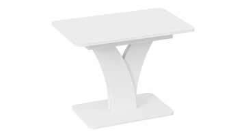 Кухонный стол раскладной Люксембург тип 2 (Белый/Стекло белое матовое) в Астрахани