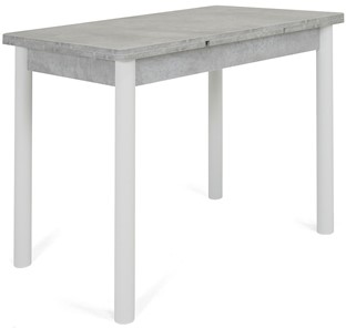 Обеденный раздвижной стол Милан-1 EVO, ноги металлические белые, светлый цемент в Астрахани