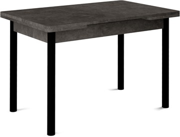 Кухонный стол раздвижной Милан-1 EVO, ноги металлические черные, серый камень в Астрахани