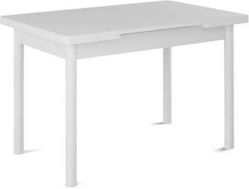 Кухонный стол раскладной Милан-2 EVO, ноги белые, белый цемент в Астрахани